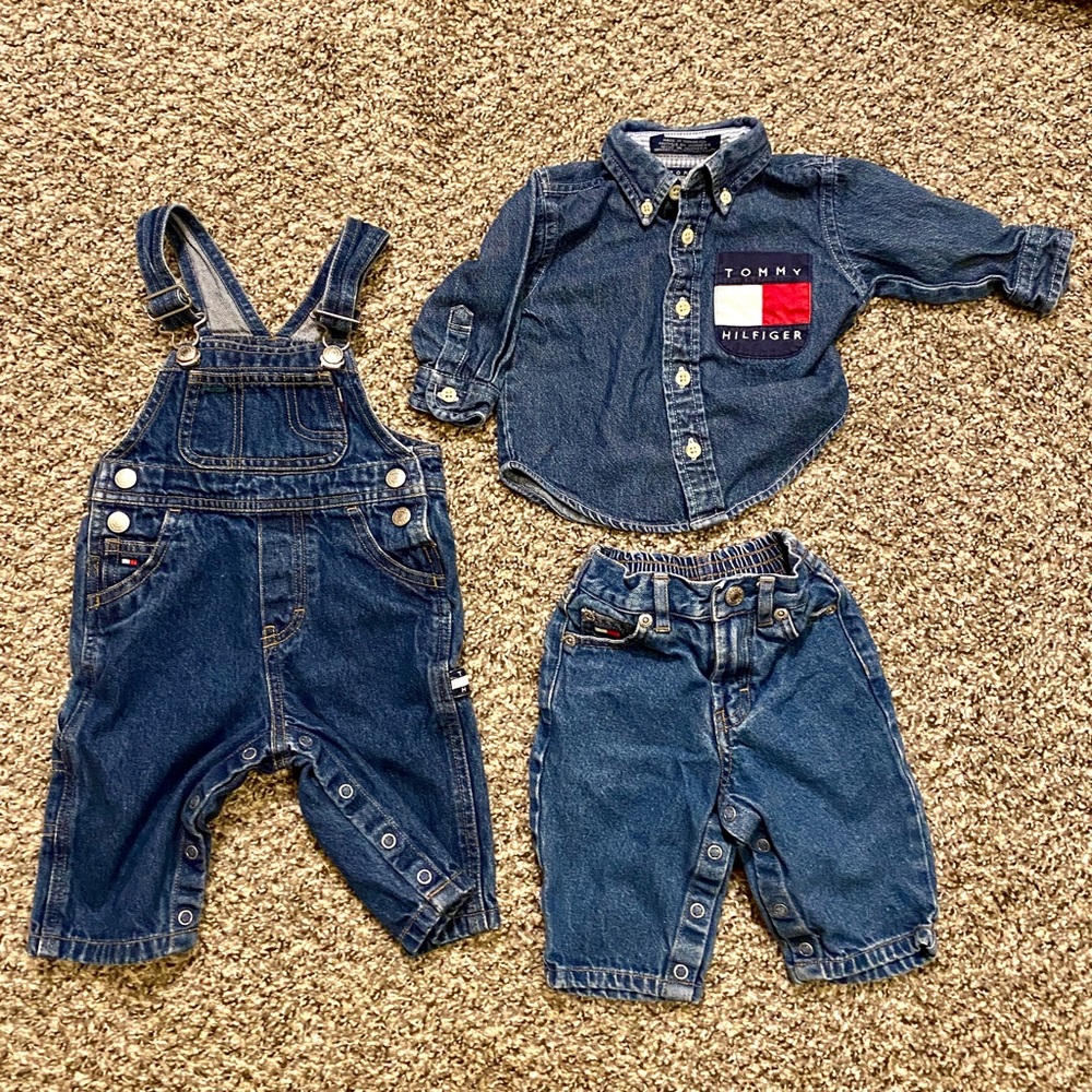 Vintage 3-Piece Infant 3-6 month Tommy Hilfiger Denim Set